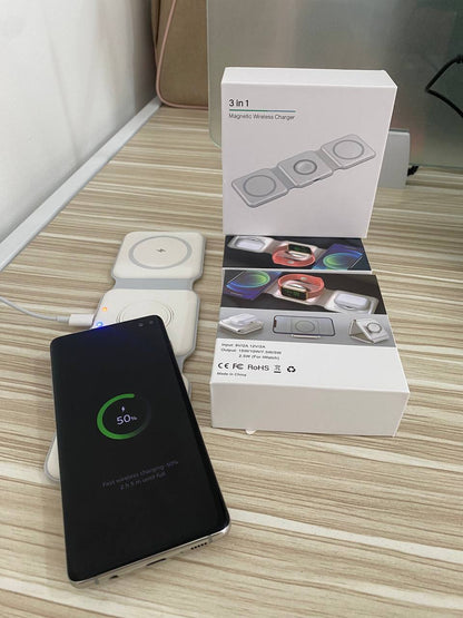 Base Cargador Magnetico Plegable 3 en 1