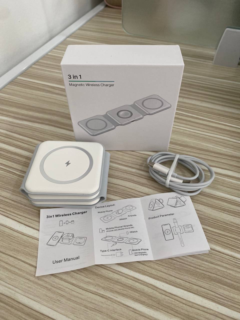 Base Cargador Magnetico Plegable 3 en 1