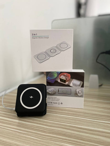 Base Cargador Magnetico Plegable 3 en 1
